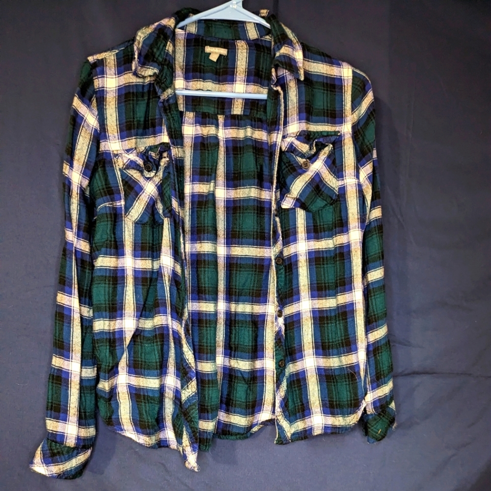 Blue and green flannel